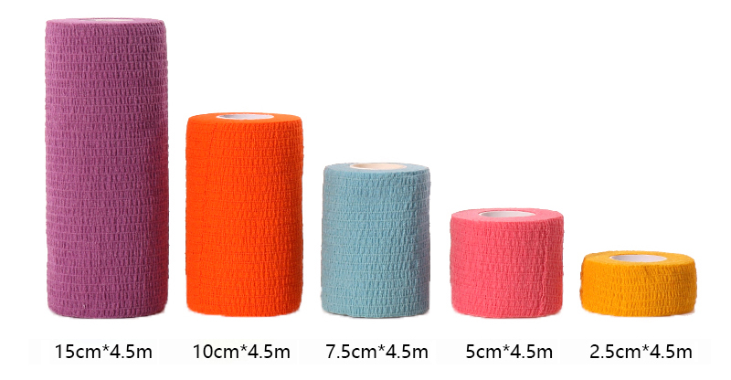 Plusieurs tailles de bandage en coton cohésif
