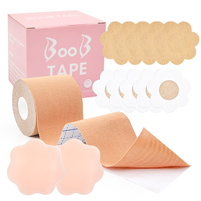 Boîte de couleurs+Bra Tape+Couverture de téton en silicone+Couverture de téton non tissé