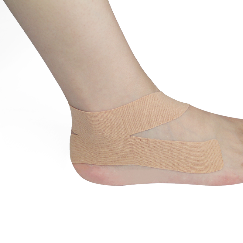 X-shape strips muscle tape for ankle