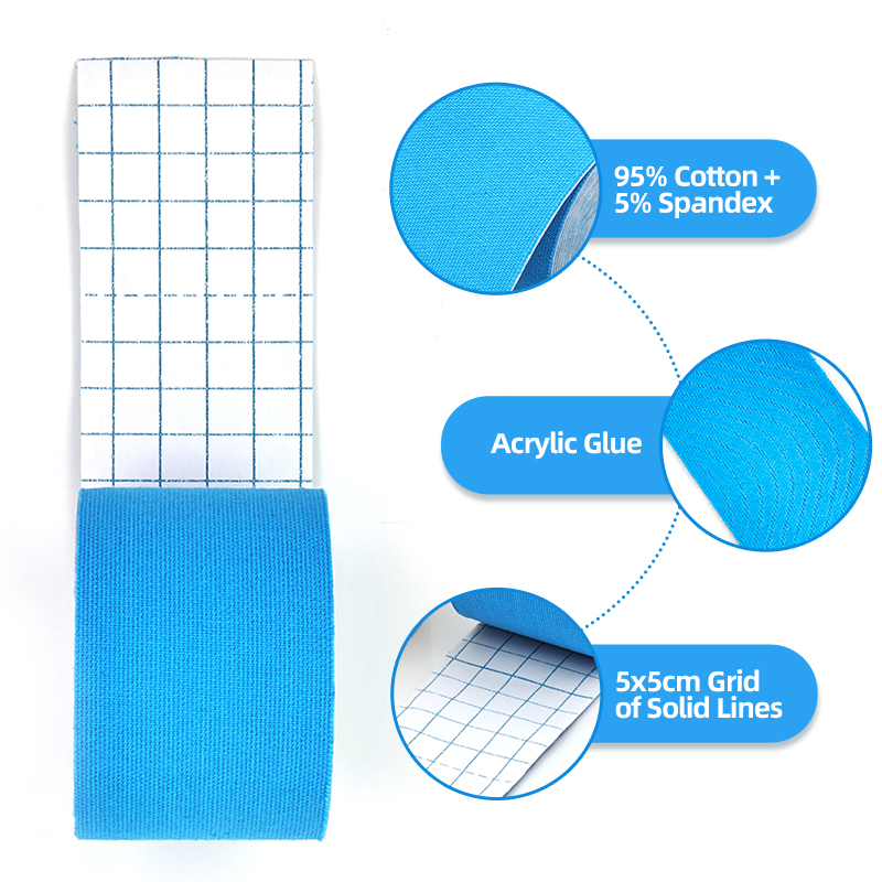 blue cotton kinesiology tape