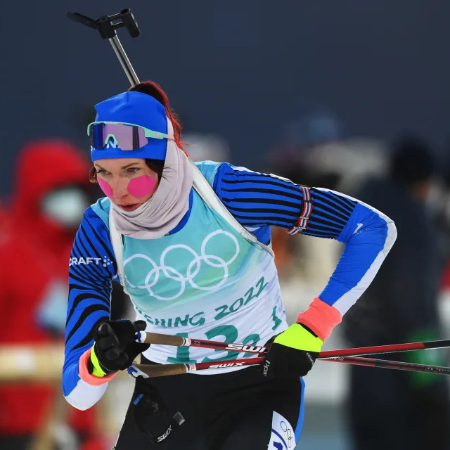 Gesichtsklebeband für olympische Skifahrer