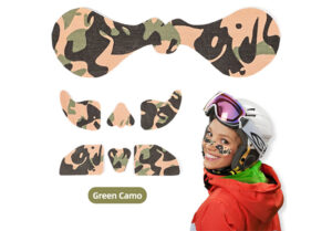 Custom ShapeDesign and customize special shapes. The camouflage-patterned kinesiology tape is perfect for outdoor sports. For example, there is an antifreeze face strip, which can protect your cheeks from frostbite if you stick it on your face! Suitable for skiing, can be applied to the face, and is windproof. You can also customize the shape you want or the applicable application scenarios.