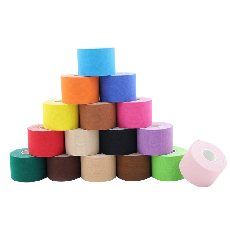 different colors physiotherapy kinesiology tape