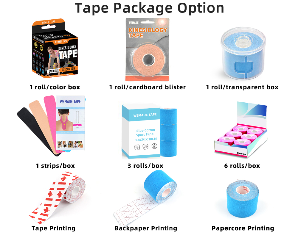 custom printed kinesiology tape box logo strips