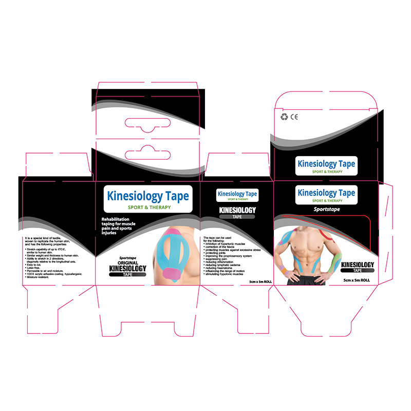 kinesiology tape color box Line drawing