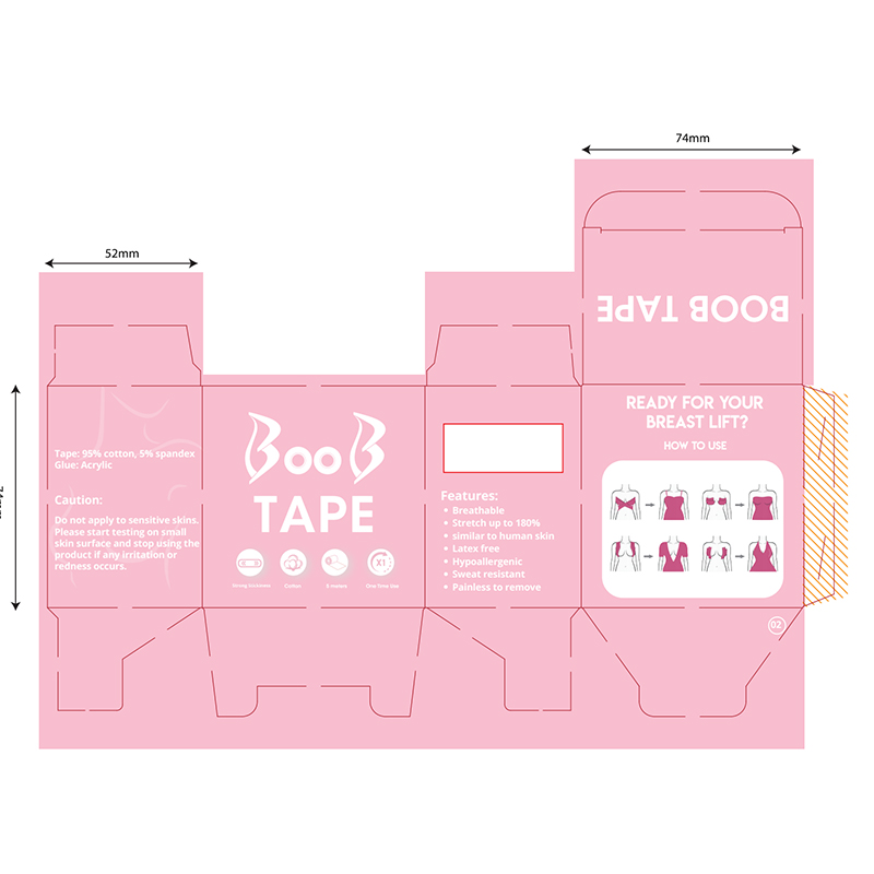 boob tape color box Line drawing
