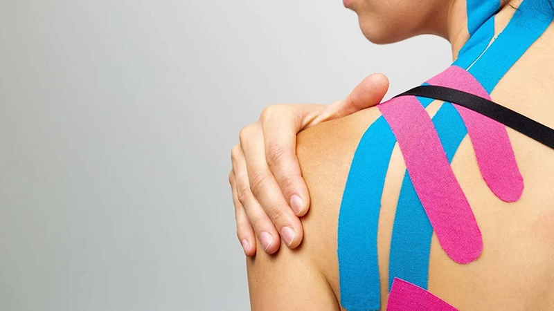 running kinesiology tape for shoulder