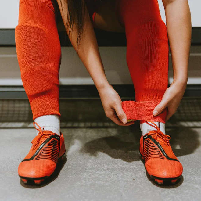 Cinta adhesiva para calcetines rojos